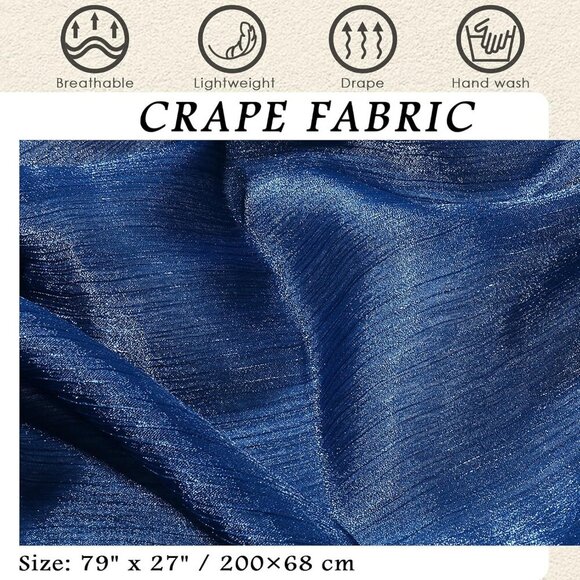 Sheer Crepe Shawls and Wraps for Formal Evening Party,Women Soft Shimmer Light-w - Picture 6 of 7